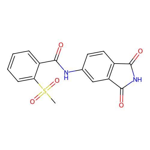 N-(1,3-dioxoisoindol-5-yl)-2-methylsulfonylbenzamide structure