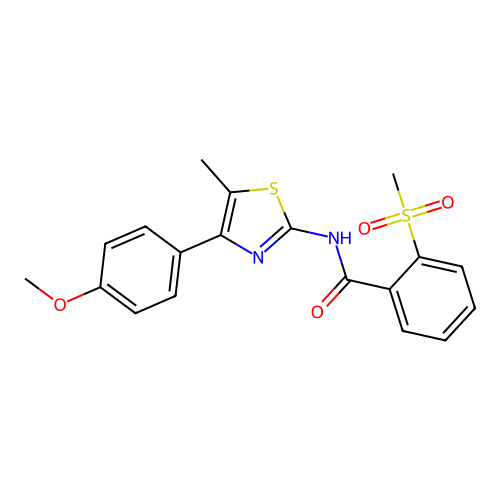 N-(4-(4-methoxyphenyl)-5-methylthiazol-2-yl)-2-(methylsulfonyl)benzamide structure