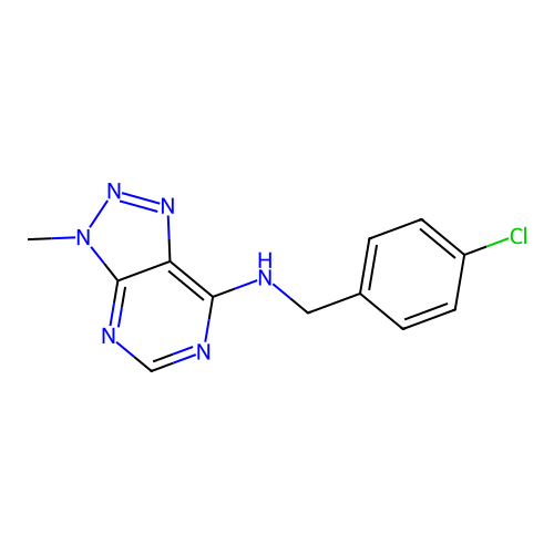 N-(4-chlorobenzyl)-3-methyl-3H-[1,2,3]triazolo[4,5-d]pyrimidin-7-amine structure