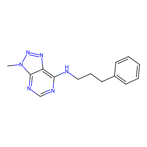 3-methyl-N-(3-phenylpropyl)-3H-[1,2,3]triazolo[4,5-d]pyrimidin-7-amine structure