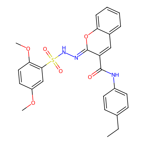 (2Z)-2-[(2,5-dimethoxybenzenesulfonamido)imino]-N-(4-ethylphenyl)-2H-chromene-3-carboxamide structure
