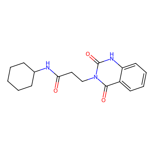 N-cyclohexyl-3-(2,4-dioxo-1H-quinazolin-3-yl)propanamide structure