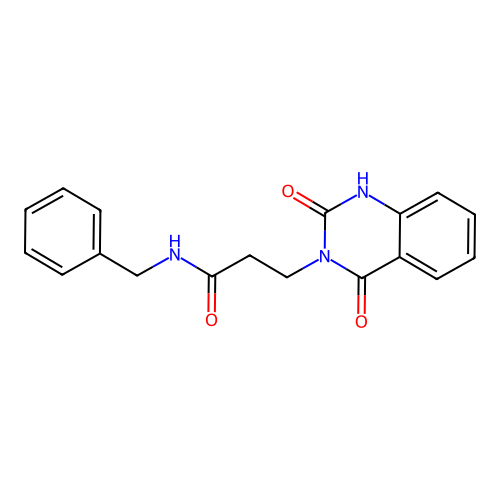 N-benzyl-3-(2,4-dioxo-1H-quinazolin-3-yl)propanamide structure