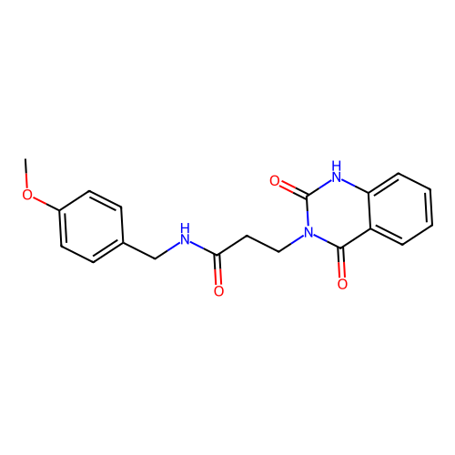 3-(2,4-dioxo-1H-quinazolin-3-yl)-N-[(4-methoxyphenyl)methyl]propanamide structure