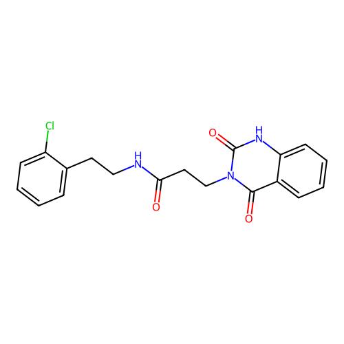 N-[2-(2-chlorophenyl)ethyl]-3-(2,4-dioxo-1H-quinazolin-3-yl)propanamide structure
