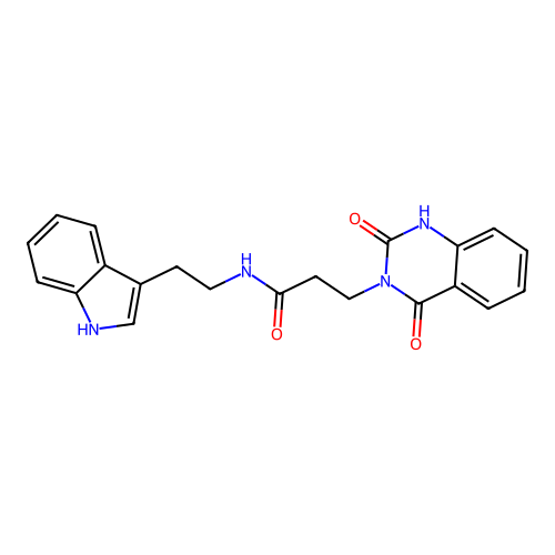 3-(2,4-dioxo-1H-quinazolin-3-yl)-N-[2-(1H-indol-3-yl)ethyl]propanamide structure