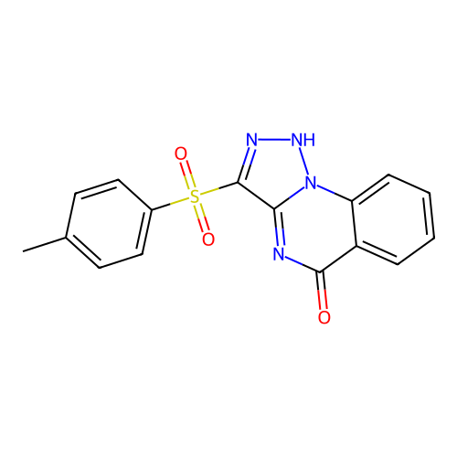 3-[(4-methylphenyl)sulfonyl][1,2,3]triazolo[1,5-a]quinazolin-5(4H)-one structure