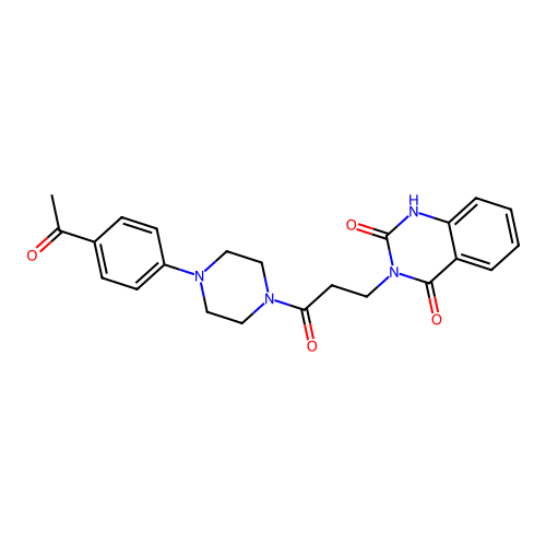 3-[3-[4-(4-acetylphenyl)piperazin-1-yl]-3-oxopropyl]-1H-quinazoline-2,4-dione structure