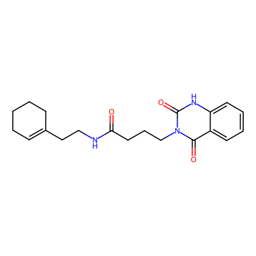 N-[2-(cyclohexen-1-yl)ethyl]-4-(2,4-dioxo-1H-quinazolin-3-yl)butanamide structure