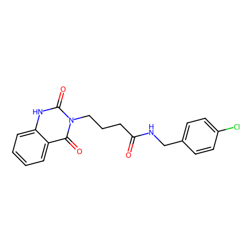 N-[(4-chlorophenyl)methyl]-4-(2,4-dioxo-1H-quinazolin-3-yl)butanamide structure