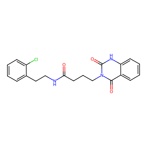 N-[2-(2-chlorophenyl)ethyl]-4-(2,4-dioxo-1H-quinazolin-3-yl)butanamide structure