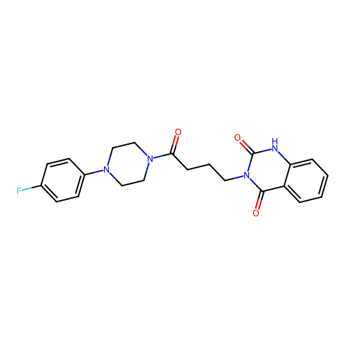 3-[4-[4-(4-fluorophenyl)piperazin-1-yl]-4-oxobutyl]-1H-quinazoline-2,4-dione structure