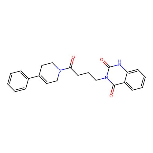3-[4-oxo-4-(4-phenyl-3,6-dihydro-2H-pyridin-1-yl)butyl]-1H-quinazoline-2,4-dione structure