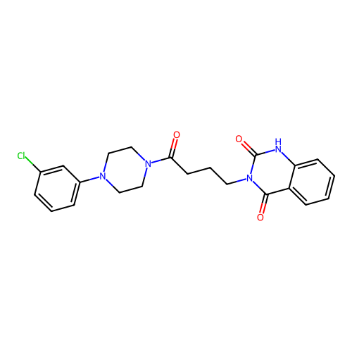 3-[4-[4-(3-chlorophenyl)piperazin-1-yl]-4-oxobutyl]-1H-quinazoline-2,4-dione structure