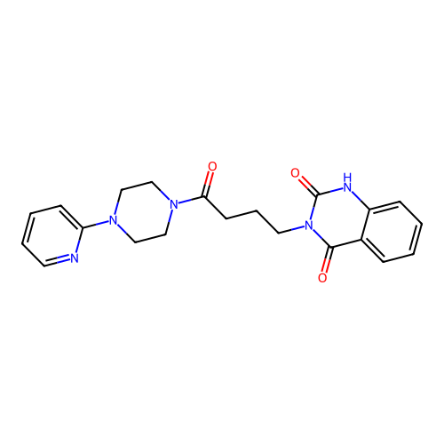 3-[4-oxo-4-(4-pyridin-2-ylpiperazin-1-yl)butyl]-1H-quinazoline-2,4-dione structure