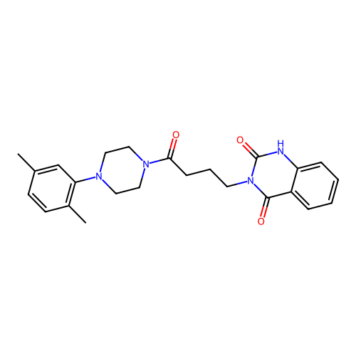 3-[4-[4-(2,5-dimethylphenyl)piperazin-1-yl]-4-oxobutyl]-1H-quinazoline-2,4-dione structure