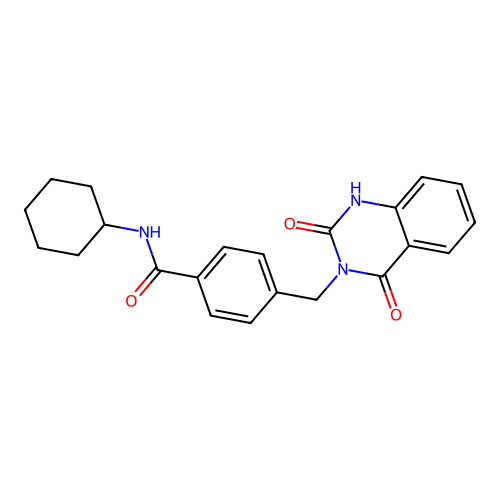 N-cyclohexyl-4-((2,4-dioxo-1,2-dihydroquinazolin-3(4H)-yl)methyl)benzamide structure