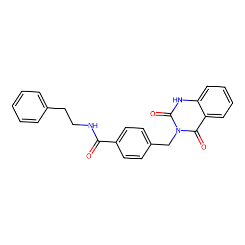 4-((2,4-dioxo-1,2-dihydroquinazolin-3(4H)-yl)methyl)-N-phenethylbenzamide structure
