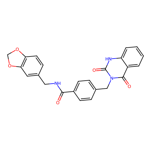 N-(1,3-benzodioxol-5-ylmethyl)-4-[(2,4-dioxo-1H-quinazolin-3-yl)methyl]benzamide structure