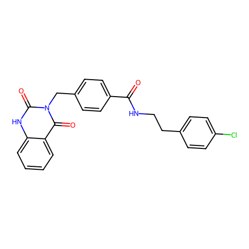 N-[2-(4-chlorophenyl)ethyl]-4-[(2,4-dioxo-1H-quinazolin-3-yl)methyl]benzamide structure