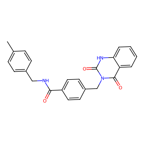 4-[(2,4-dioxo-1H-quinazolin-3-yl)methyl]-N-[(4-methylphenyl)methyl]benzamide structure