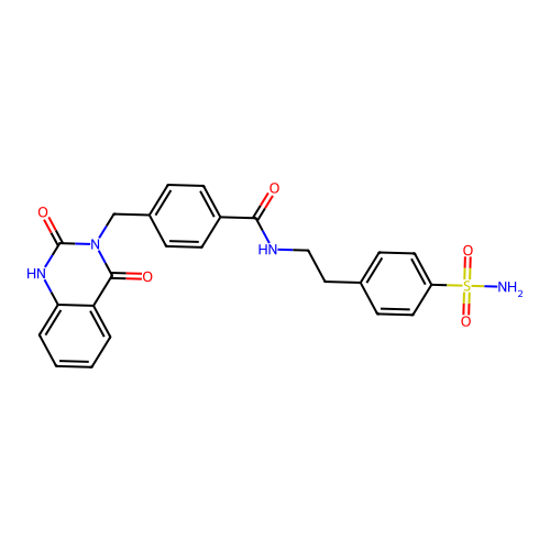 4-[(2,4-dioxo-1H-quinazolin-3-yl)methyl]-N-[2-(4-sulfamoylphenyl)ethyl]benzamide structure
