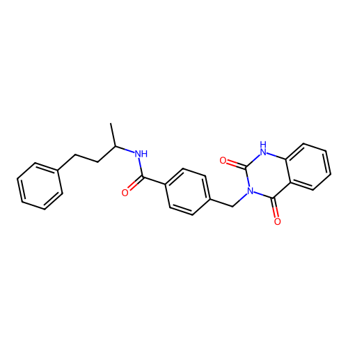 4-[(2,4-dioxo-1H-quinazolin-3-yl)methyl]-N-(4-phenylbutan-2-yl)benzamide structure