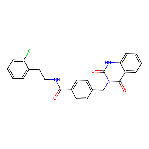 N-[2-(2-chlorophenyl)ethyl]-4-[(2,4-dioxo-1H-quinazolin-3-yl)methyl]benzamide structure
