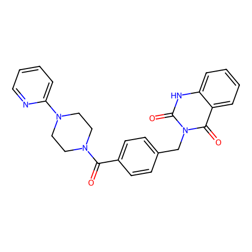 3-[[4-(4-pyridin-2-ylpiperazine-1-carbonyl)phenyl]methyl]-1H-quinazoline-2,4-dione structure