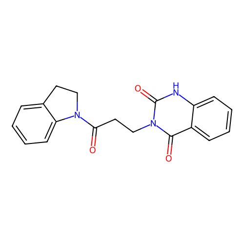 3-(3-(indolin-1-yl)-3-oxopropyl)quinazoline-2,4(1H,3H)-dione structure