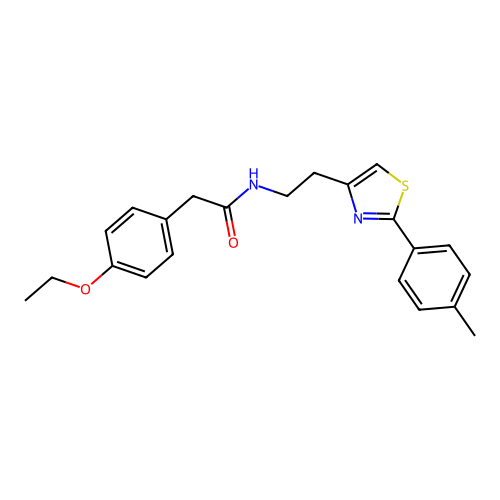 2-(4-ethoxyphenyl)-N-{2-[2-(4-methylphenyl)-1,3-thiazol-4-yl]ethyl}acetamide structure