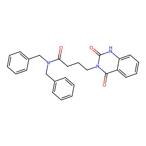 N,N-dibenzyl-4-(2,4-dioxo-1H-quinazolin-3-yl)butanamide structure