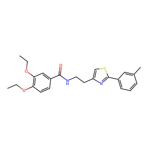 3,4-diethoxy-N-{2-[2-(3-methylphenyl)-1,3-thiazol-4-yl]ethyl}benzamide structure