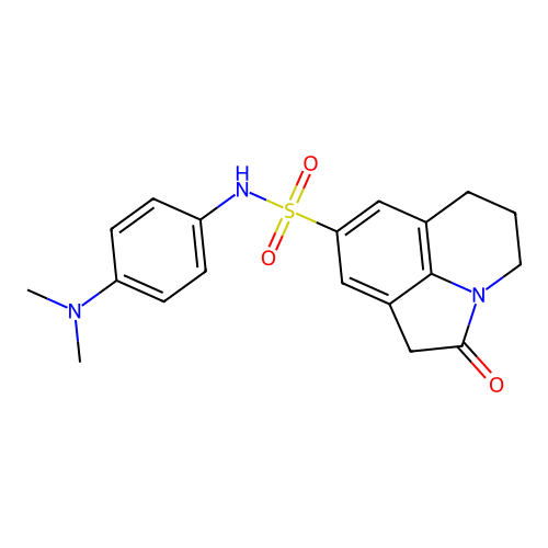 N-[4-(dimethylamino)phenyl]-2-oxo-1-azatricyclo[6.3.1.0^{4,12}]dodeca-4,6,8(12)-triene-6-sulfonamide structure