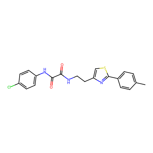 N1-(4-chlorophenyl)-N2-(2-(2-(p-tolyl)thiazol-4-yl)ethyl)oxalamide structure