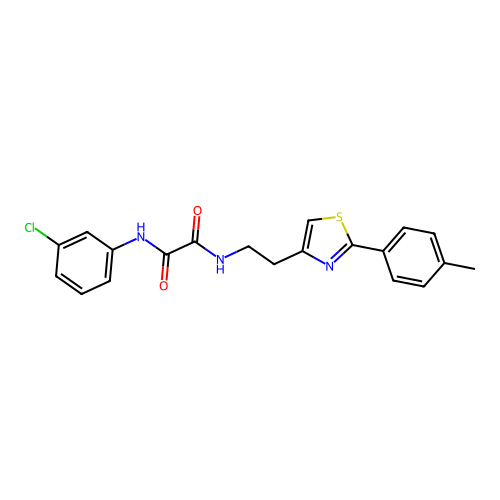 N1-(3-chlorophenyl)-N2-(2-(2-(p-tolyl)thiazol-4-yl)ethyl)oxalamide structure