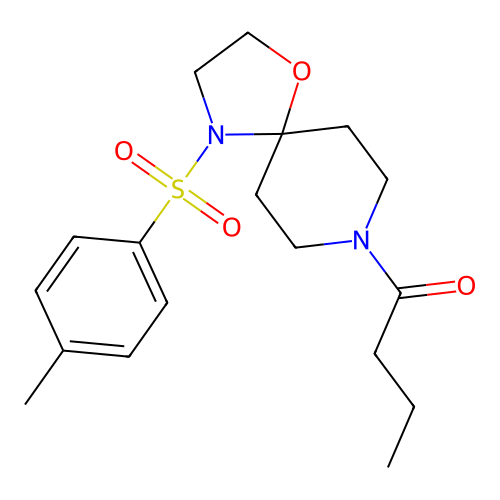 8-Butyryl-4-[(4-methylphenyl)sulfonyl]-1-oxa-4,8-diazaspiro[4.5]decane structure