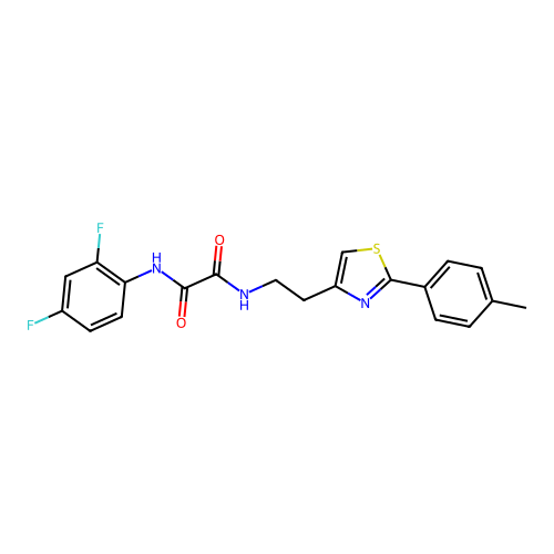 N1-(2,4-difluorophenyl)-N2-(2-(2-(p-tolyl)thiazol-4-yl)ethyl)oxalamide structure