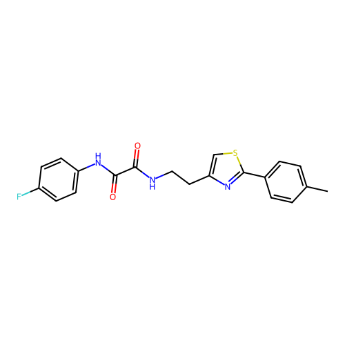 N1-(4-fluorophenyl)-N2-(2-(2-(p-tolyl)thiazol-4-yl)ethyl)oxalamide structure