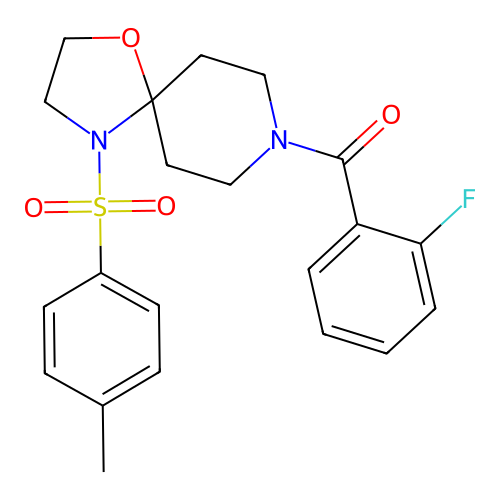 (2-Fluorophenyl)(4-tosyl-1-oxa-4,8-diazaspiro[4.5]decan-8-yl)methanone structure