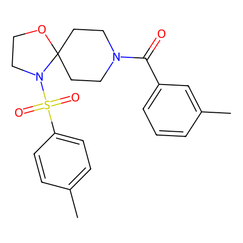 m-Tolyl(4-tosyl-1-oxa-4,8-diazaspiro[4.5]decan-8-yl)methanone structure