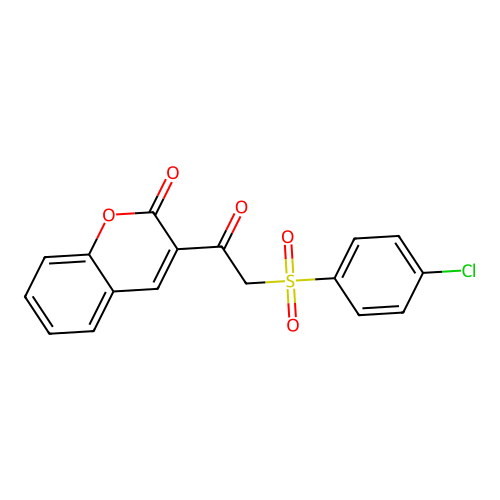 3-{[(4-chlorophenyl)sulfonyl]acetyl}-2H-chromen-2-one structure
