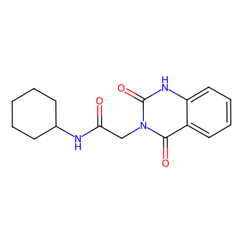 N-cyclohexyl-2-(2,4-dioxo-1H-quinazolin-3-yl)acetamide structure