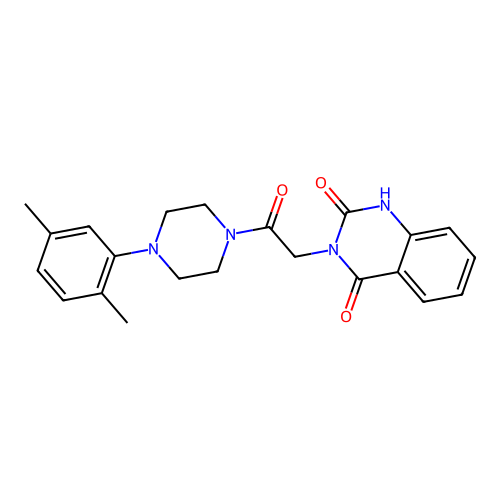 3-[2-[4-(2,5-dimethylphenyl)piperazin-1-yl]-2-oxoethyl]-1H-quinazoline-2,4-dione structure
