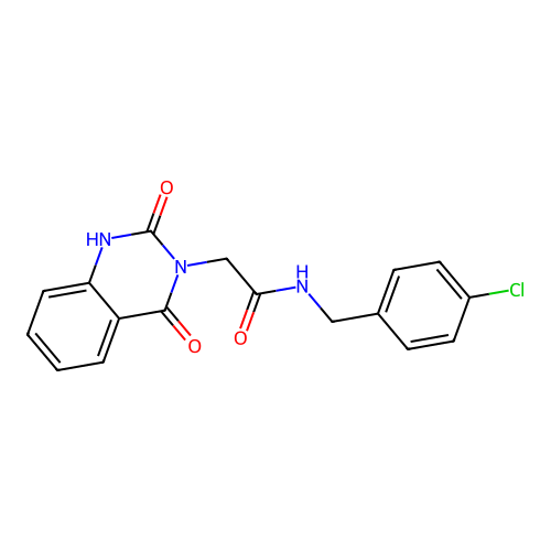 N-[(4-chlorophenyl)methyl]-2-(2,4-dioxo-1H-quinazolin-3-yl)acetamide structure