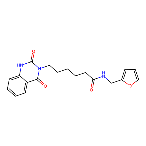 6-(2,4-dioxo-1H-quinazolin-3-yl)-N-(furan-2-ylmethyl)hexanamide structure