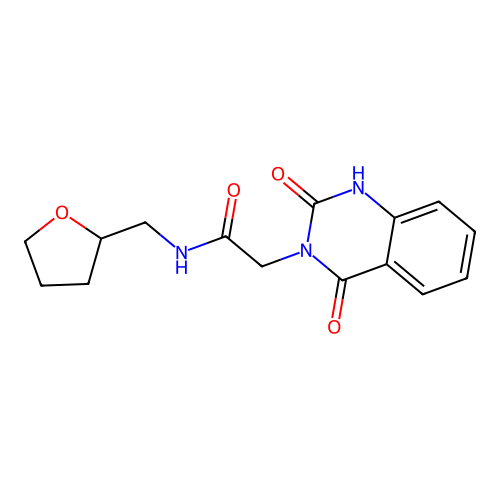 2-(2,4-dioxo-1H-quinazolin-3-yl)-N-(oxolan-2-ylmethyl)acetamide structure
