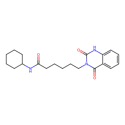 N-cyclohexyl-6-(2,4-dioxo-1H-quinazolin-3-yl)hexanamide structure