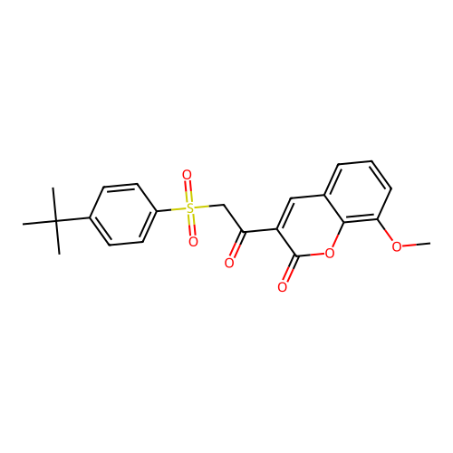 3-[2-(4-Tert-butylphenyl)sulfonylacetyl]-8-methoxychromen-2-one structure