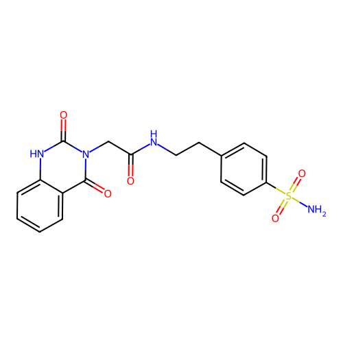 2-(2,4-dioxo-1H-quinazolin-3-yl)-N-[2-(4-sulfamoylphenyl)ethyl]acetamide structure